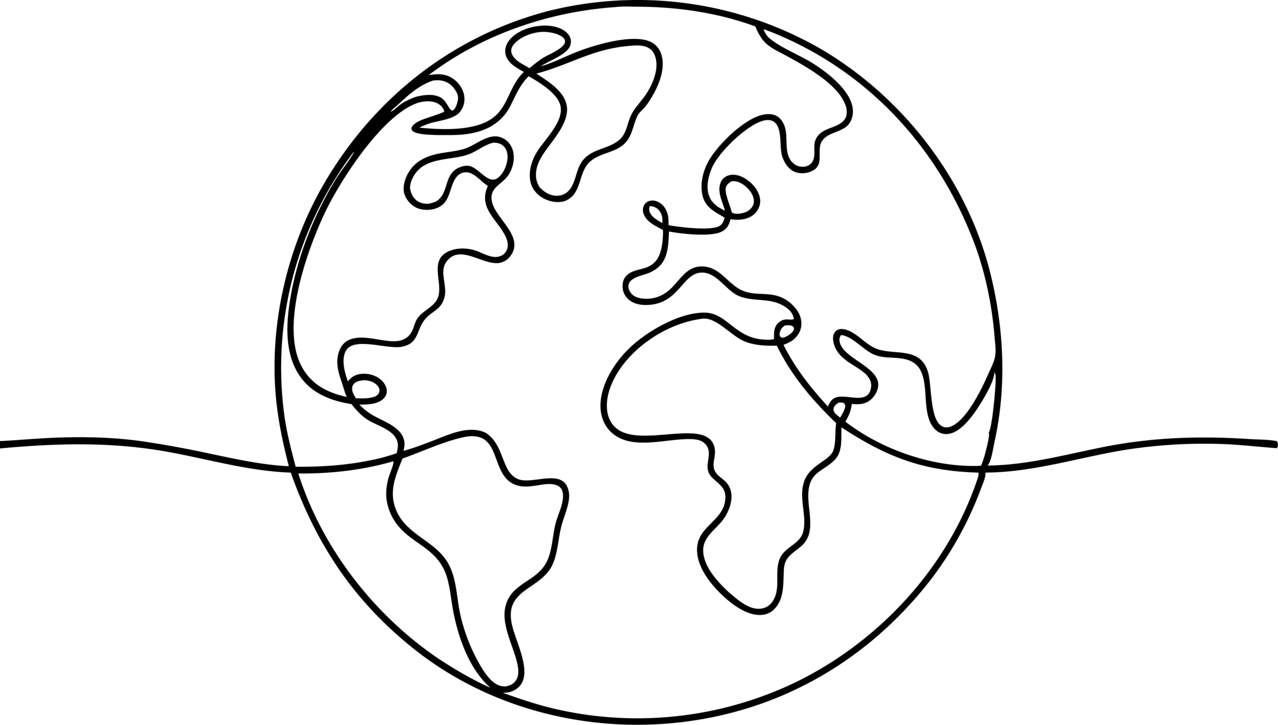 Line art of the earth