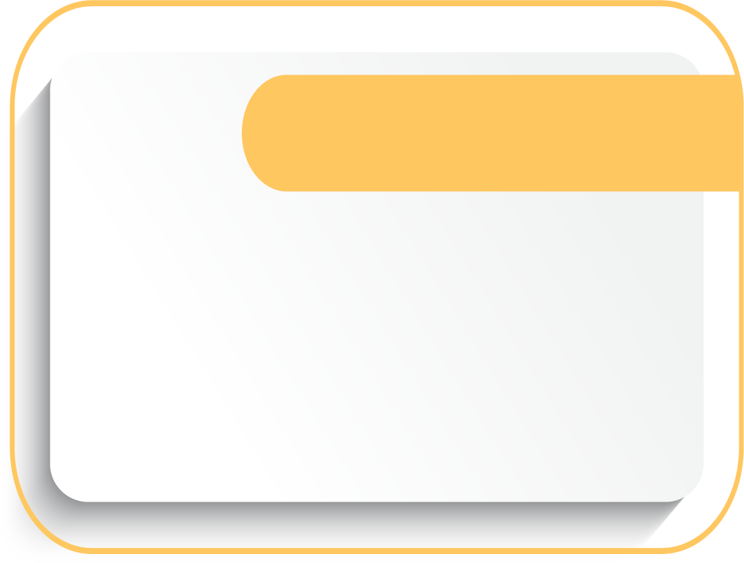 Display card with yellow heading and white body