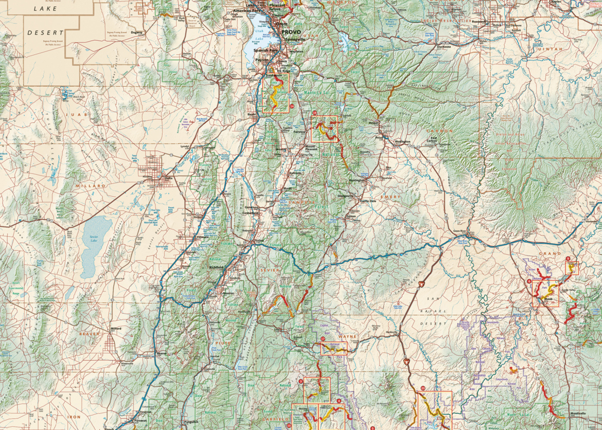 Clip of a Utah recreation map