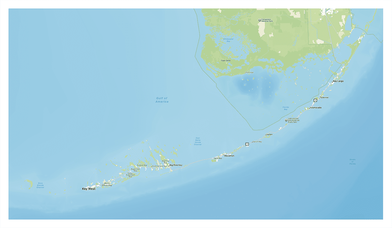 Simple Map of the Florida Keys