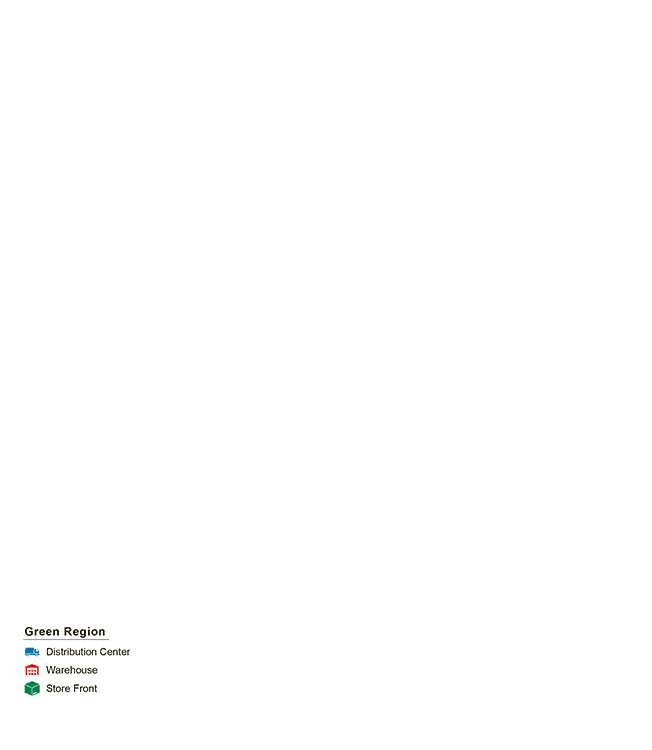 Map legend showing meaning behind the points of interest