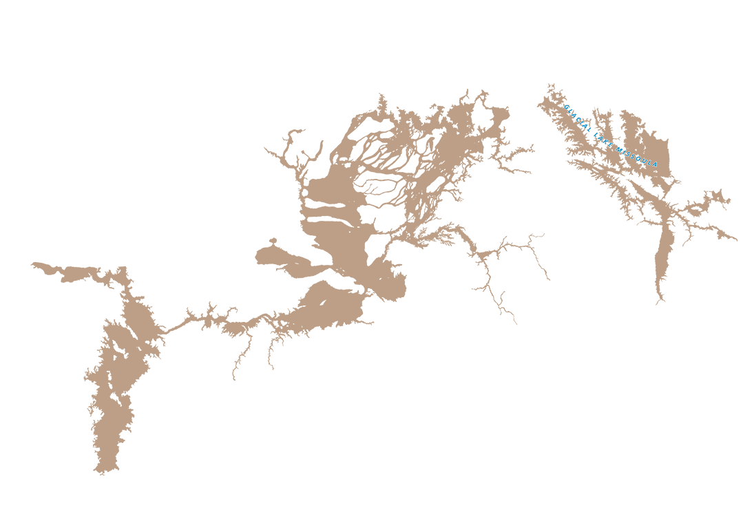 Impacted areas of the Ice Age Floods