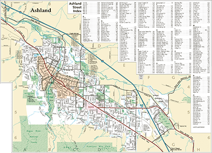 Town of Ashalnd, Oregon city street map