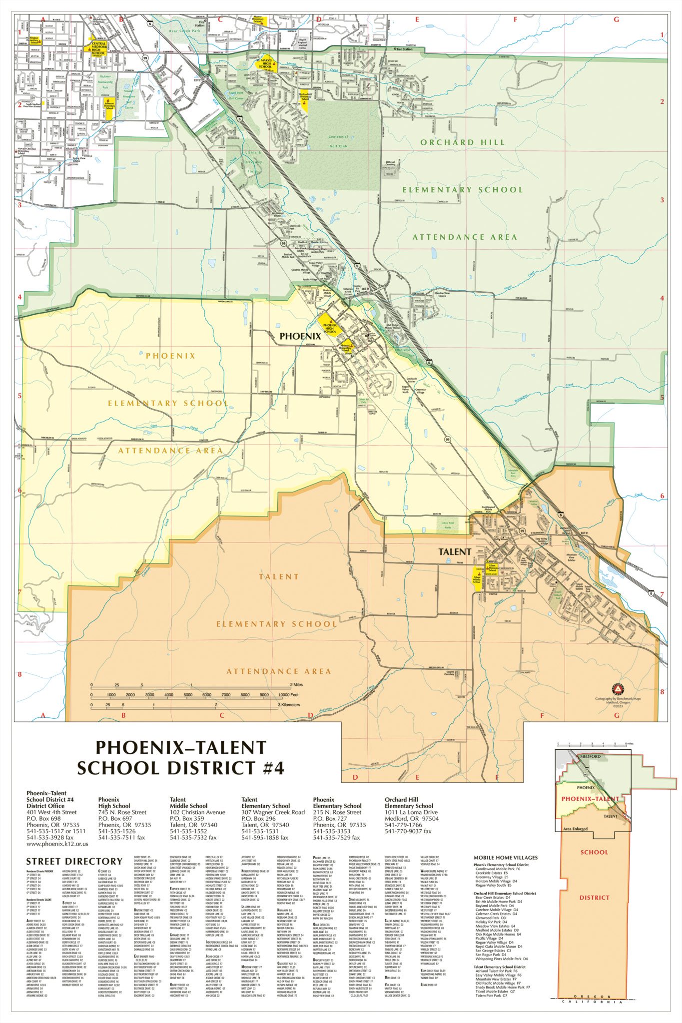 Zip code Map of the Phoenix-Talent School District