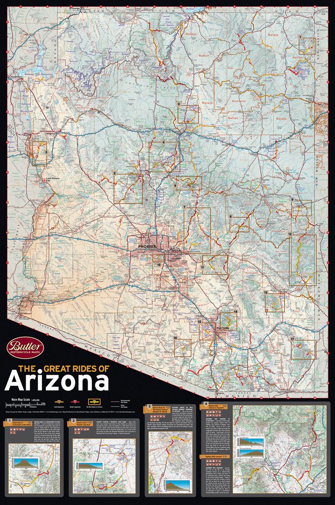 The Great Rides of Arizona motorcycle map