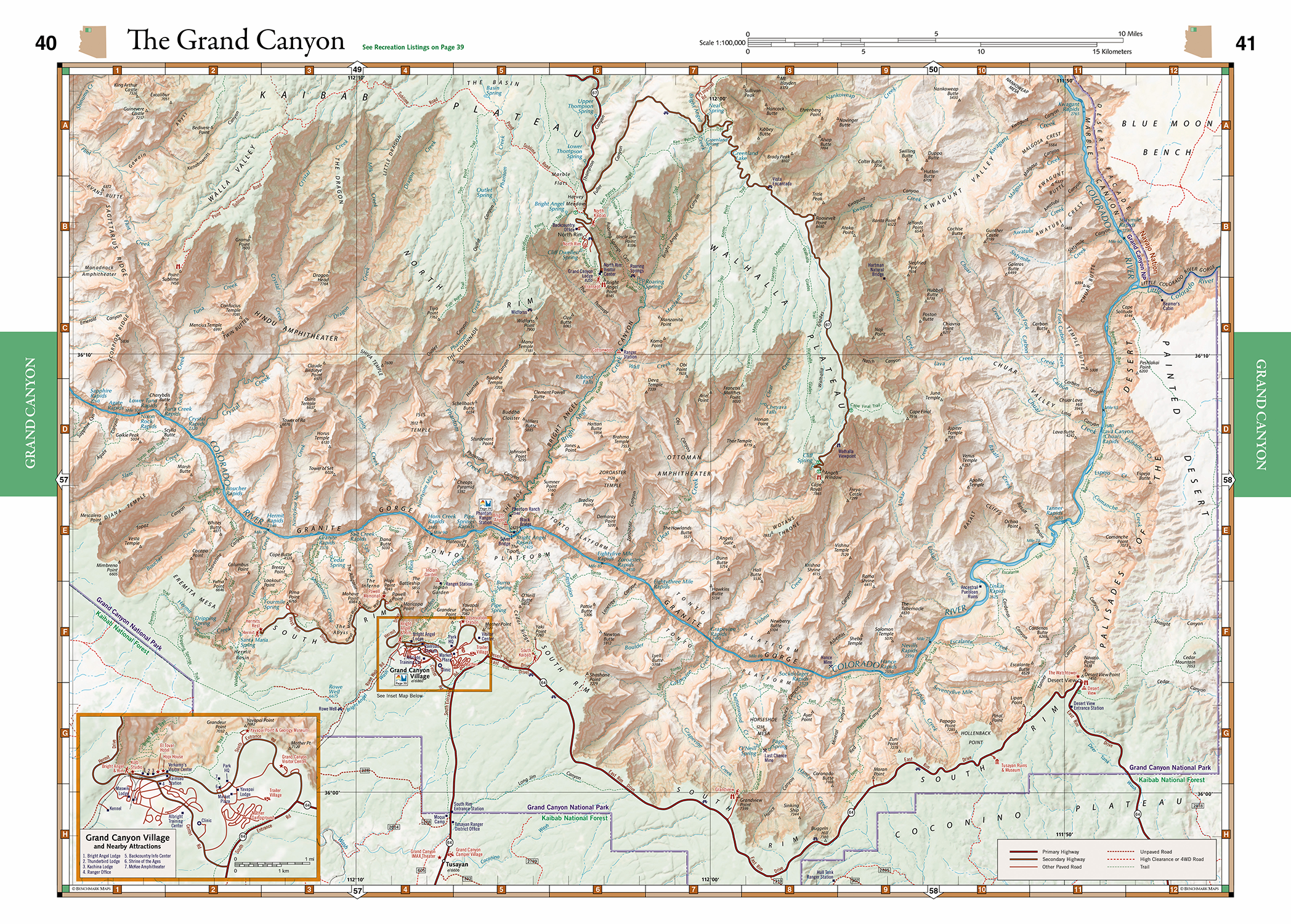 Wall art map of the United States featuring mountain elevations, bodies of water, and city names.