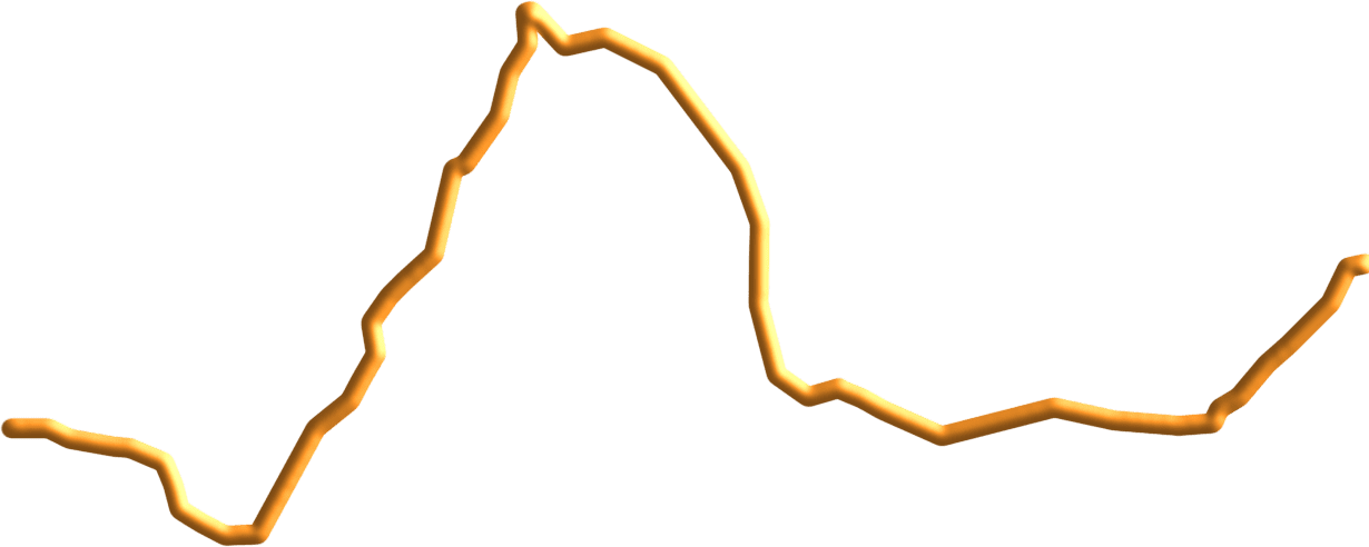 Orange line indication path traveled